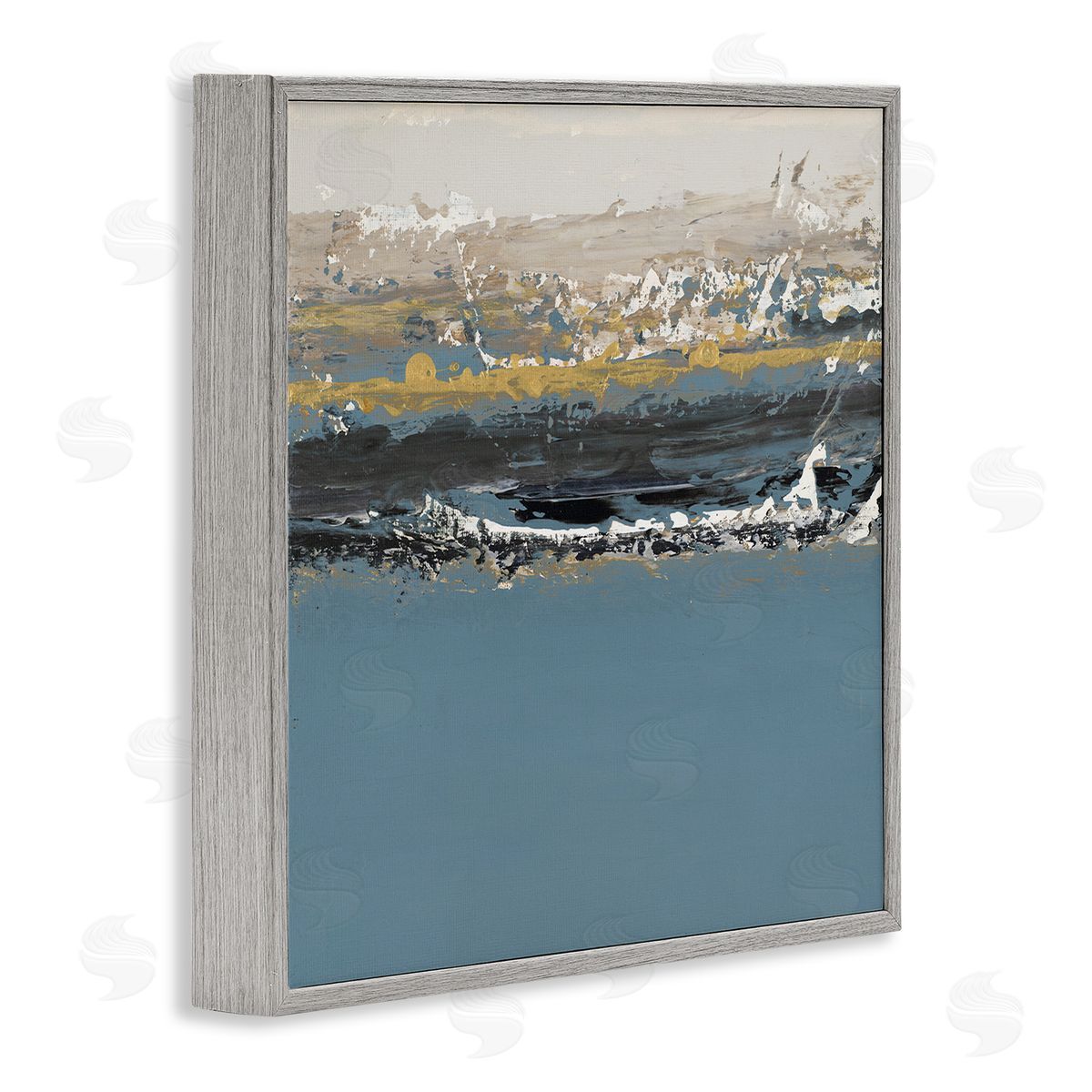 Paint Streaked Abstraction Grey Frame Print Wall Art, Home Decor by Patricia Pinto