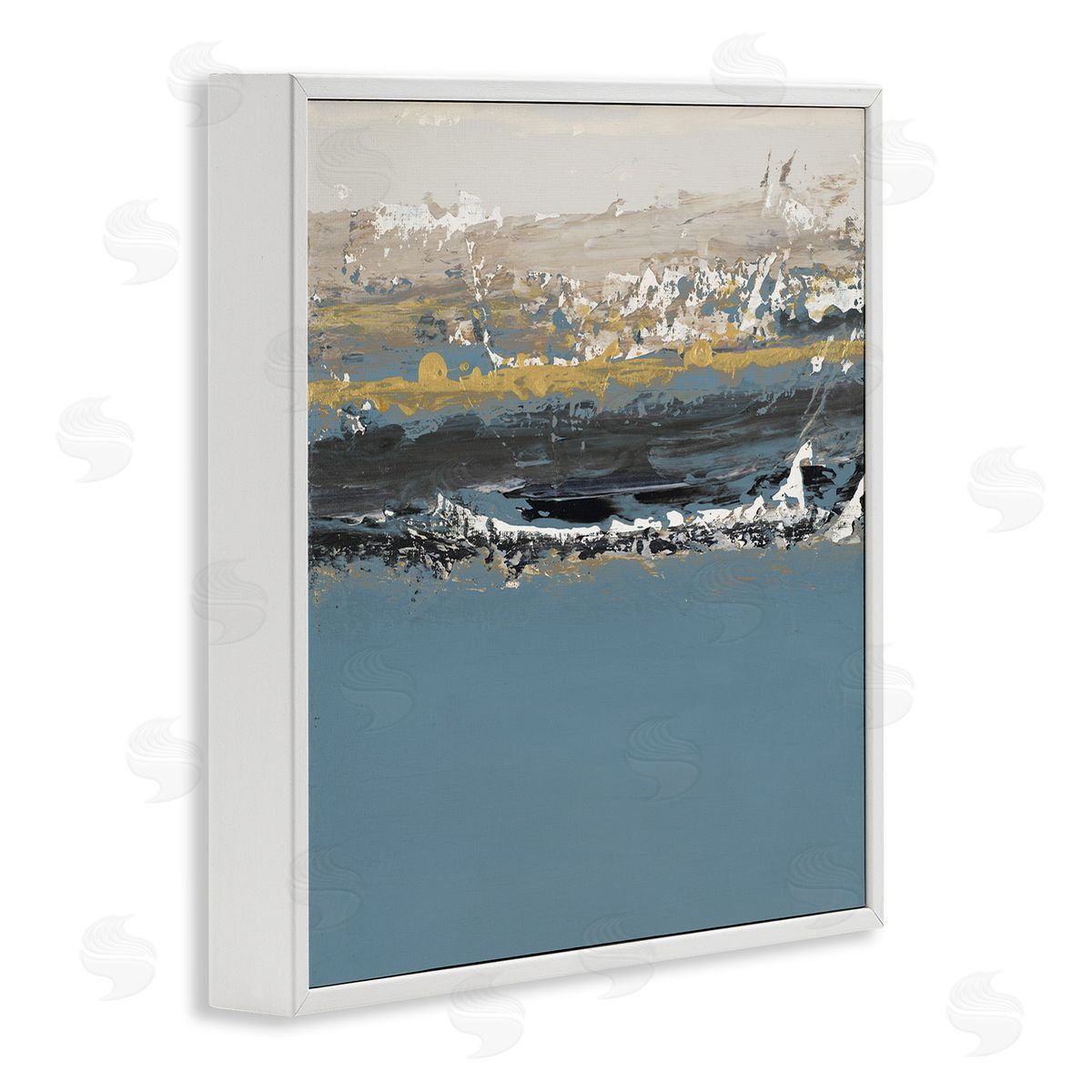 Paint Streaked Abstraction White Frame Print Wall Art, Home Decor by Patricia Pinto