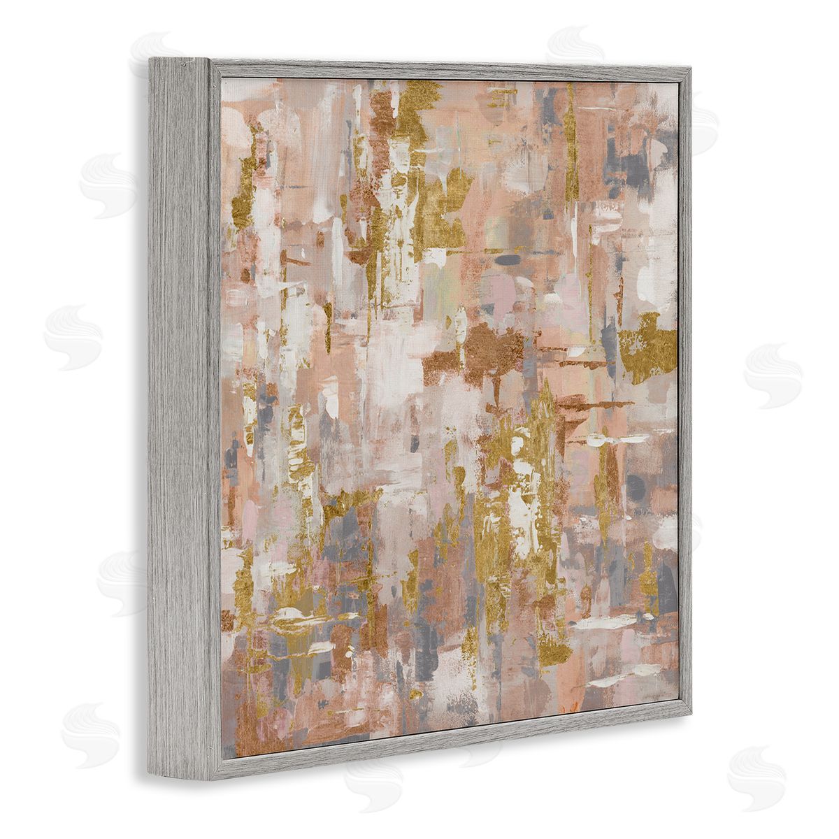 Abstract with Paint Streaks Grey Frame Print Wall Art, Home Decor by Lorenzo Collective