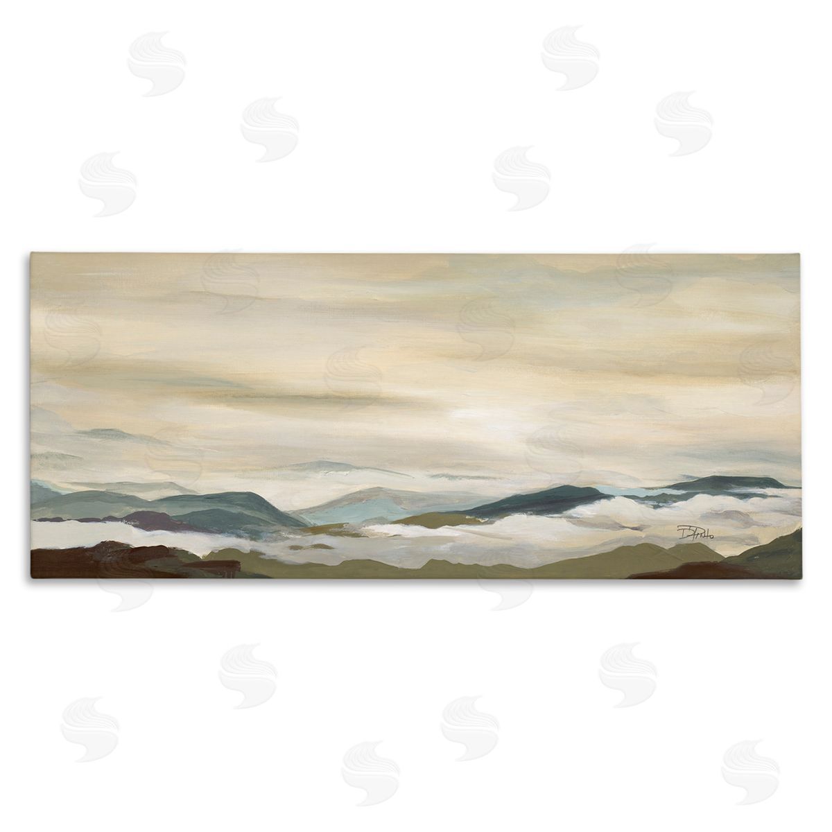 Solemn Mountains Peeking Canvas Wall Art, Home Decor by Patricia Pinto