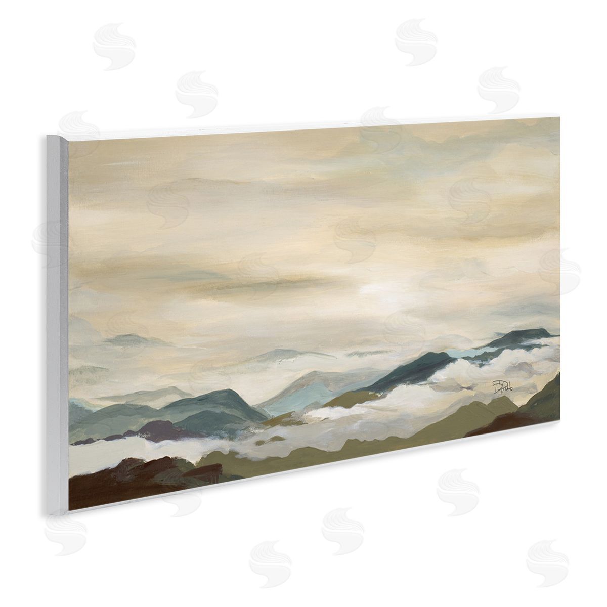 Solemn Mountains Peeking Wood Plaque Wall Art, Home Decor by Patricia Pinto