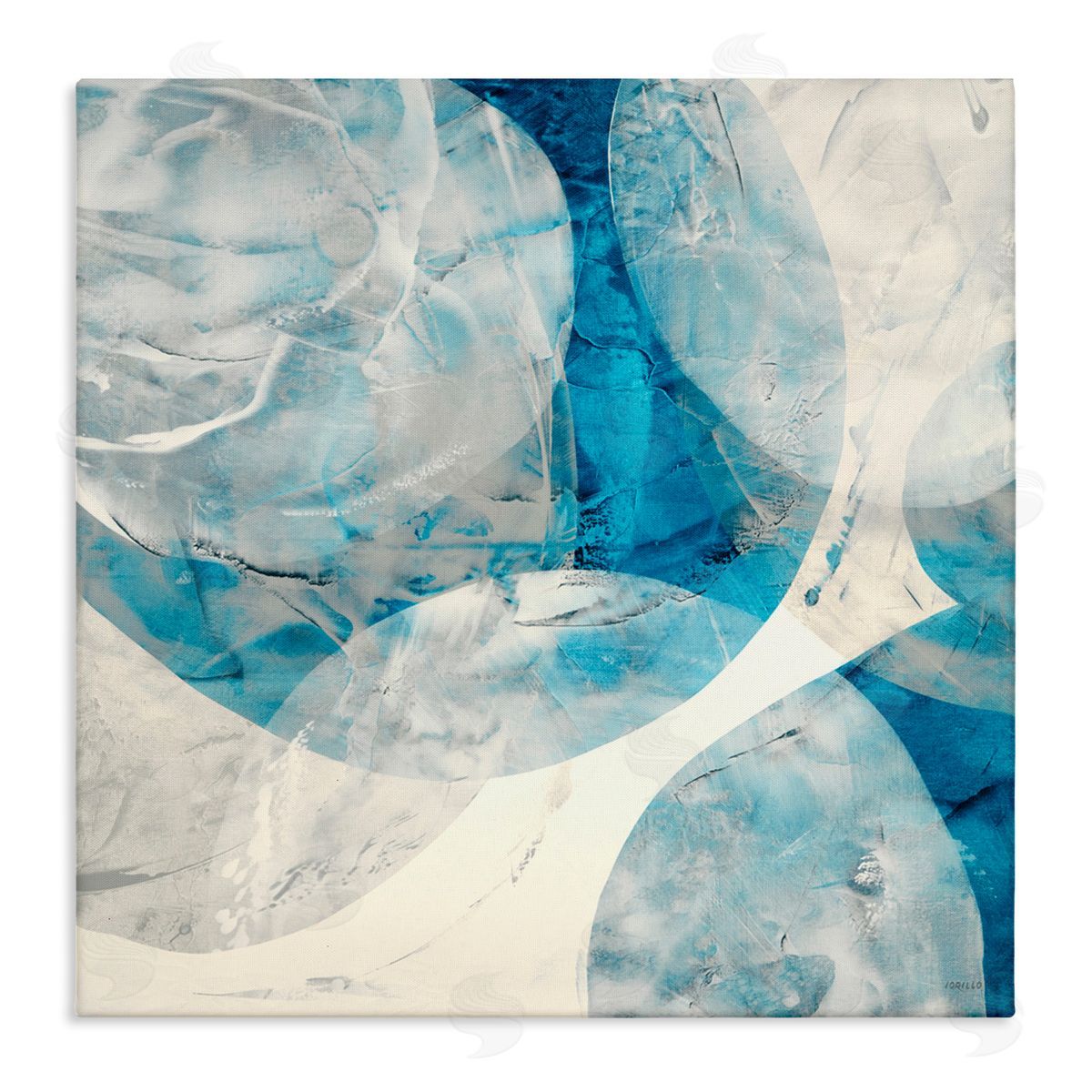 Layered Blue Spheres Canvas Wall Art, Home Decor by Jeff Iorillo