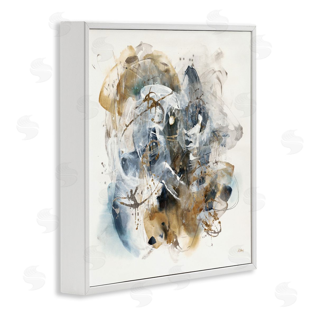 Southwestern Paint Splatter White Frame Print Wall Art, Home Decor by K. Nari
