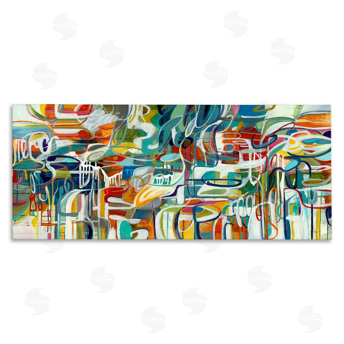 Chaotic Doodle Shapes Canvas Wall Art, Home Decor by Lisa Ridgers