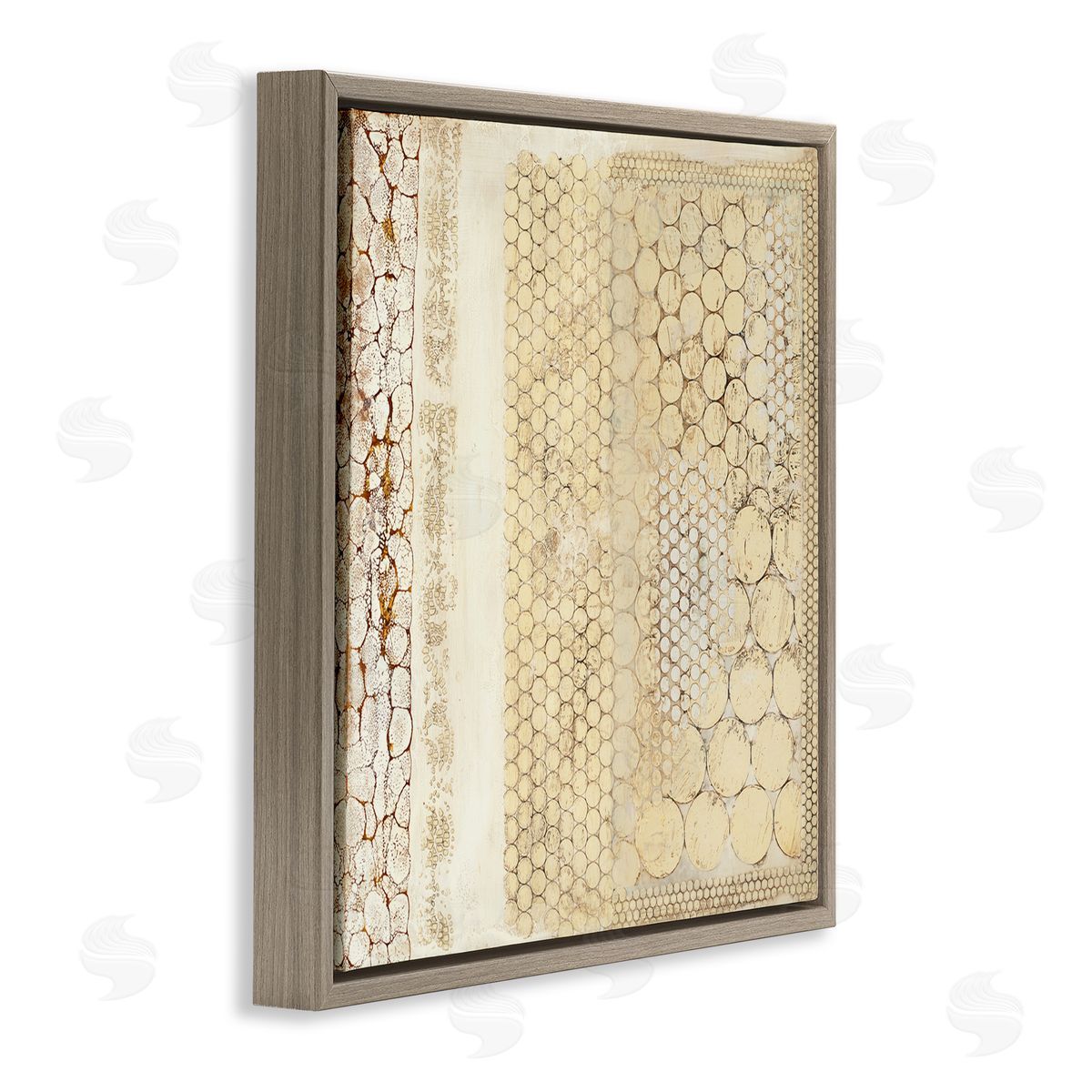 Rustic Country Geometric Brown Floating Frame Canvas Wall Art, Home Decor by Laura Van Horne