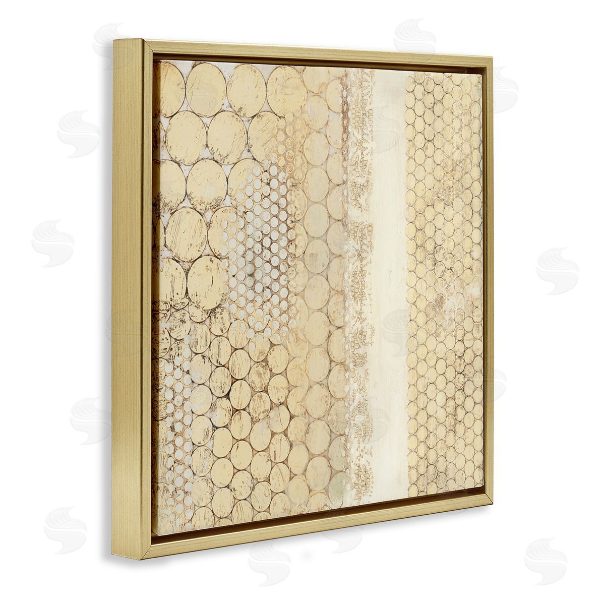 Rustic Natural Pattern Gold Floating Frame Canvas Wall Art, Home Decor by Laura Van Horne