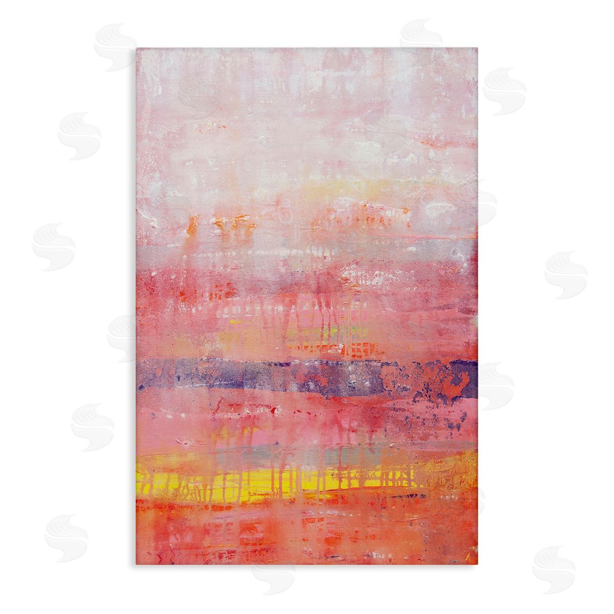 Modern Paint Drip on Pink Canvas Wall Art, Home Decor by Hilary Winfield