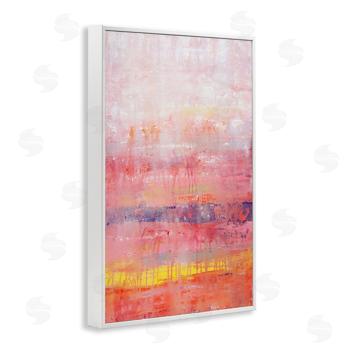 Modern Paint Drip on Pink White Frame Print Wall Art, Home Decor by Hilary Winfield