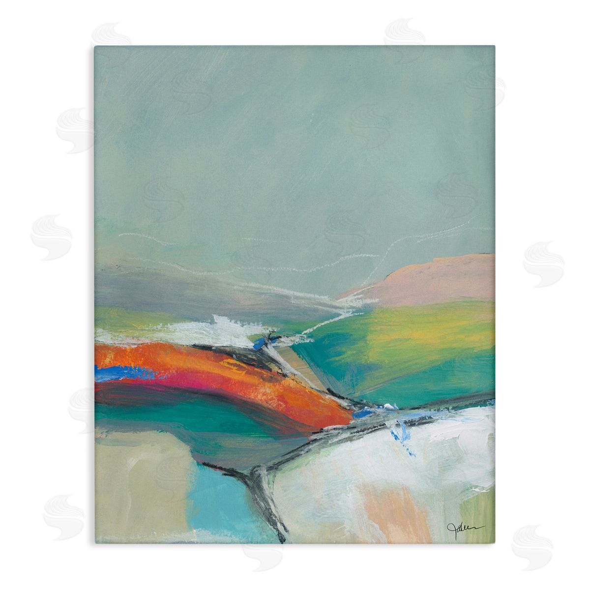 Abstract Rolling Hills Canvas Wall Art, Home Decor by Jan Weiss