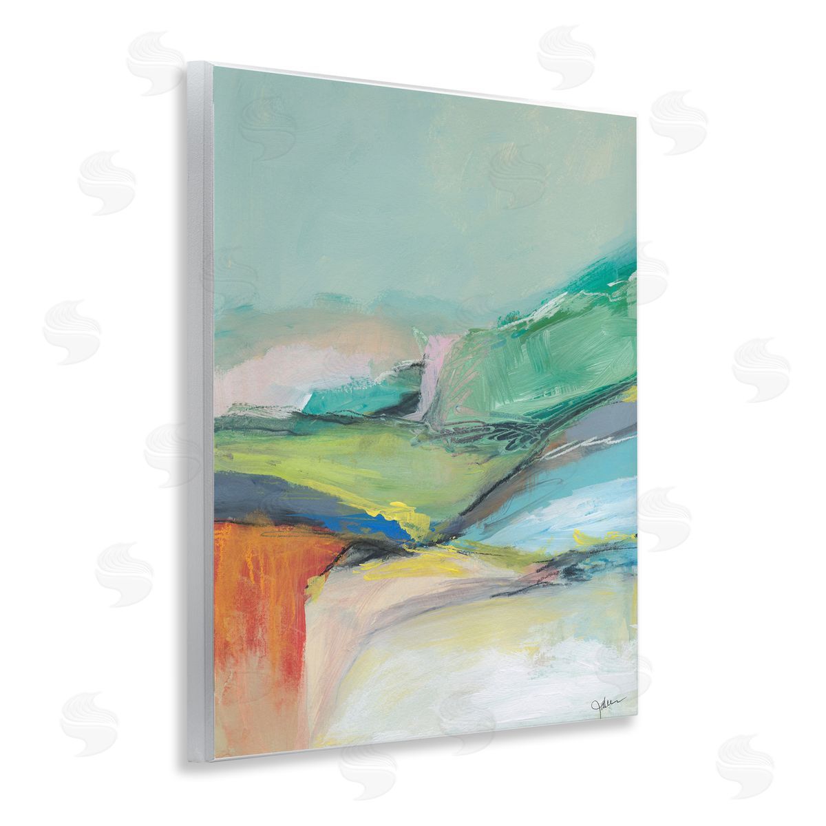 Abstract Modern Landscape Wood Plaque Wall Art, Home Decor by Jan Weiss