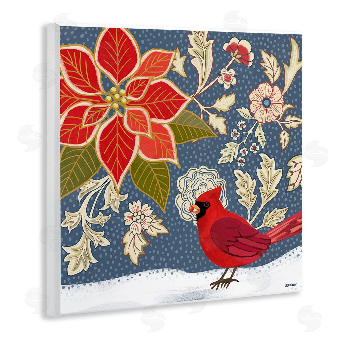 Winter Cardinal in Snow Wood Plaque Wall Art, Home Decor by Levison Design