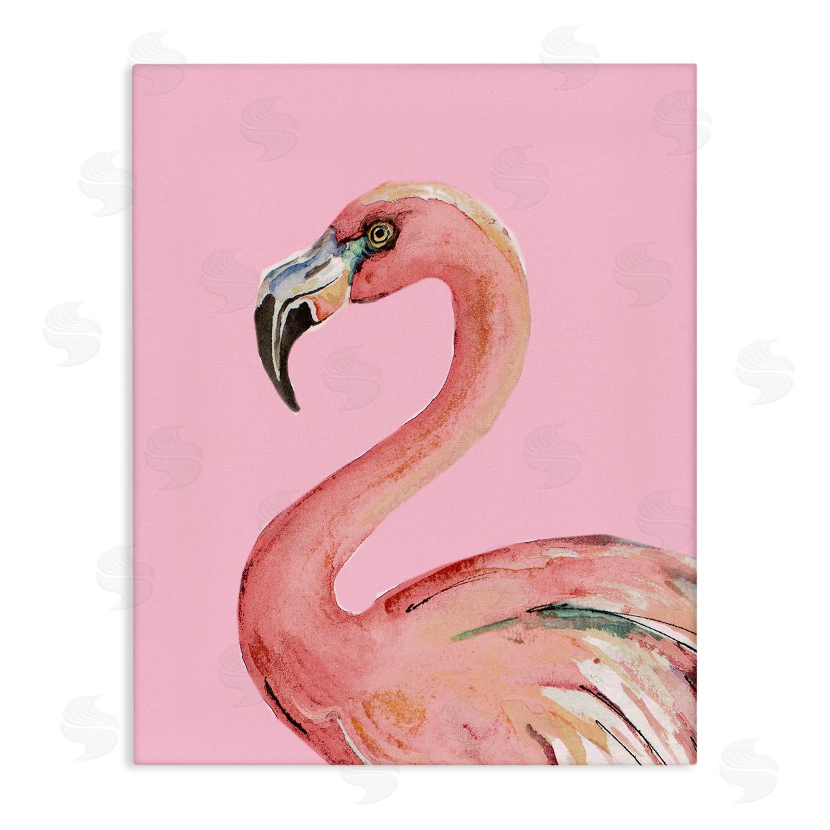 Flamingo On Pink Canvas Wall Art, Home Decor by Patricia Pinto