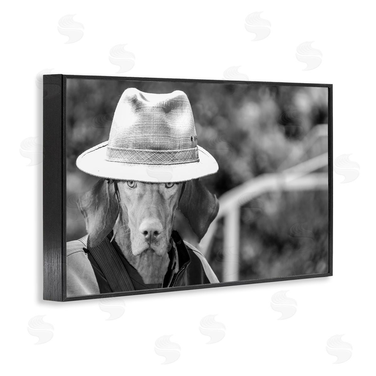 Country Cowboy Dog Black Frame Print Wall Art, Home Decor by Sd Graphics Studio