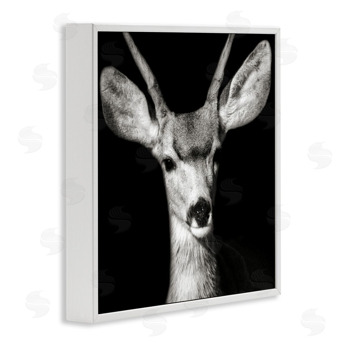 Gazing Deer Portrait White Frame Print Wall Art, Home Decor by Kathy Mansfield