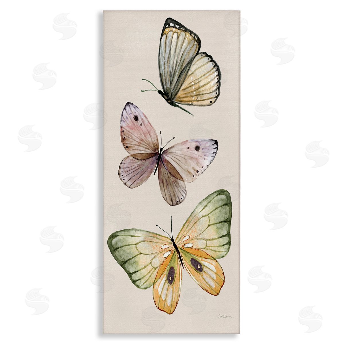 Fluttering Butterfly Trio Canvas Wall Art, Home Decor by Carol Robinson
