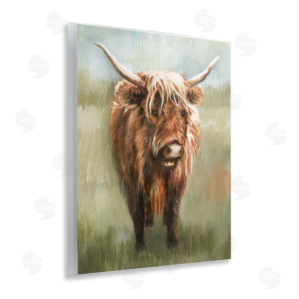 Highland Cattle Painting Wood Plaque Wall Art, Home Decor by Nan