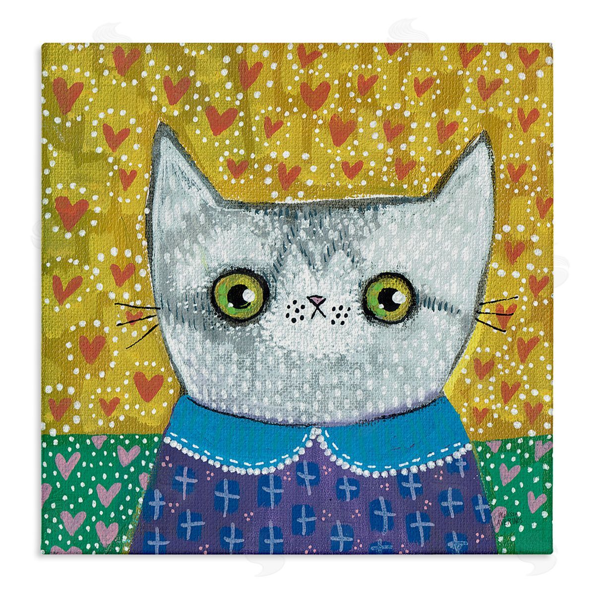 Kitten with Fun Patterns Canvas Wall Art, Home Decor by Melissa Averinos