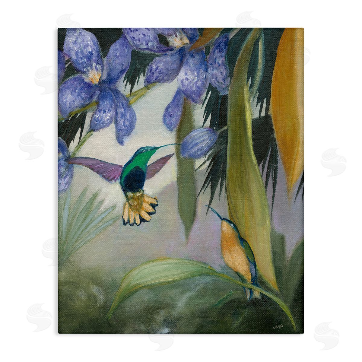 Hummingbirds in Nature Canvas Wall Art, Home Decor by Julia Purinton