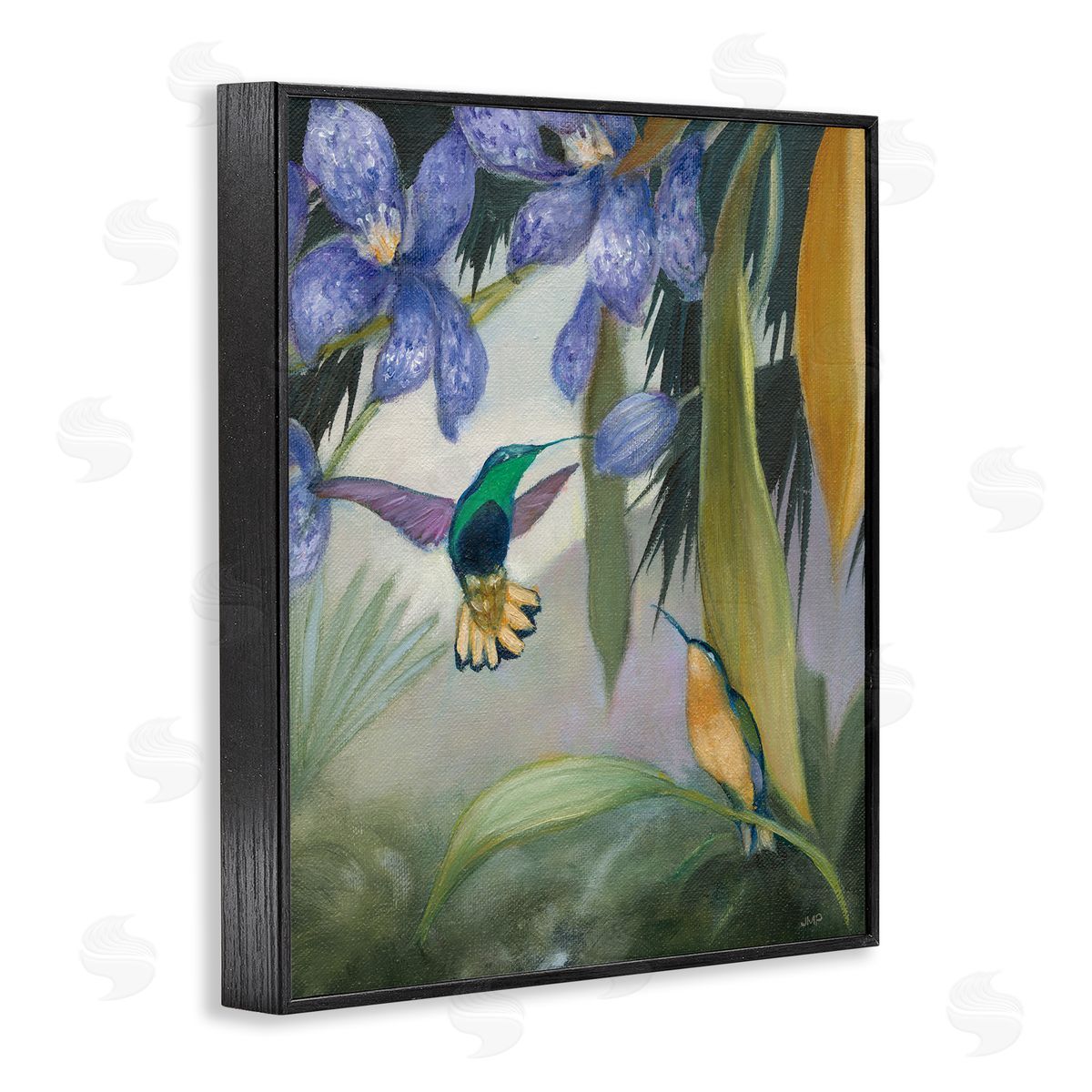 Hummingbirds in Nature Black Frame Print Wall Art, Home Decor by Julia Purinton