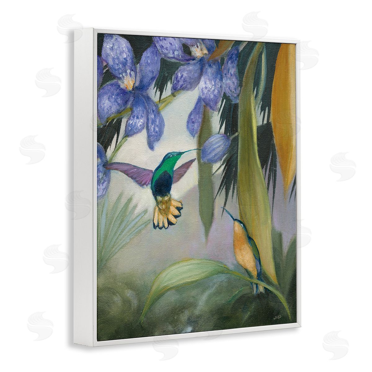 Hummingbirds in Nature White Frame Print Wall Art, Home Decor by Julia Purinton