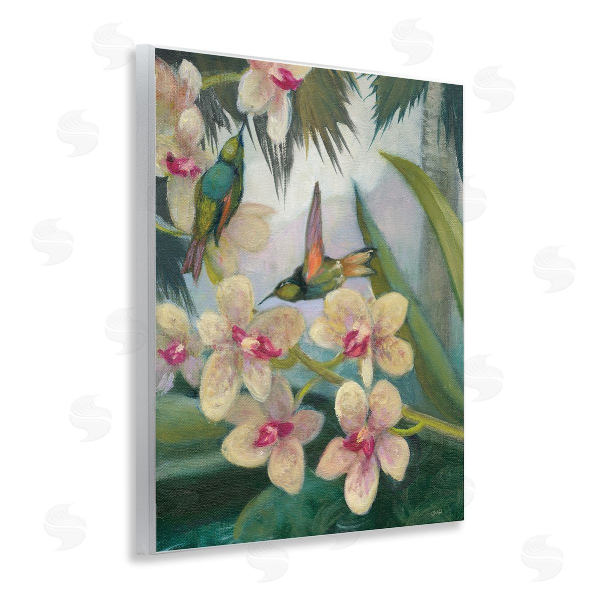 Hummingbirds Among Blossoms Wood Plaque Wall Art, Home Decor by Julia Purinton