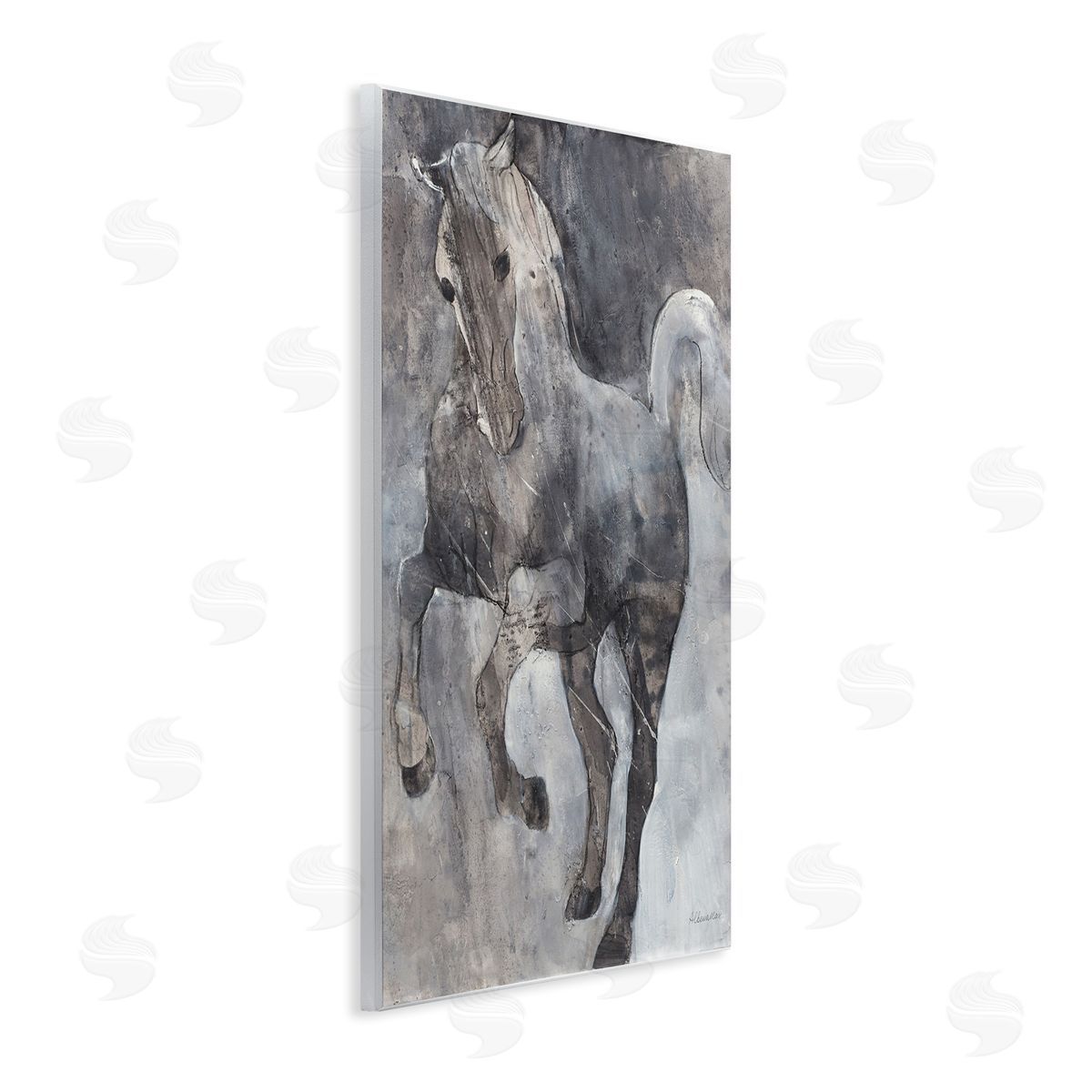 Wind Dancer Stallion Wood Plaque Wall Art, Home Decor by Albena Hristova