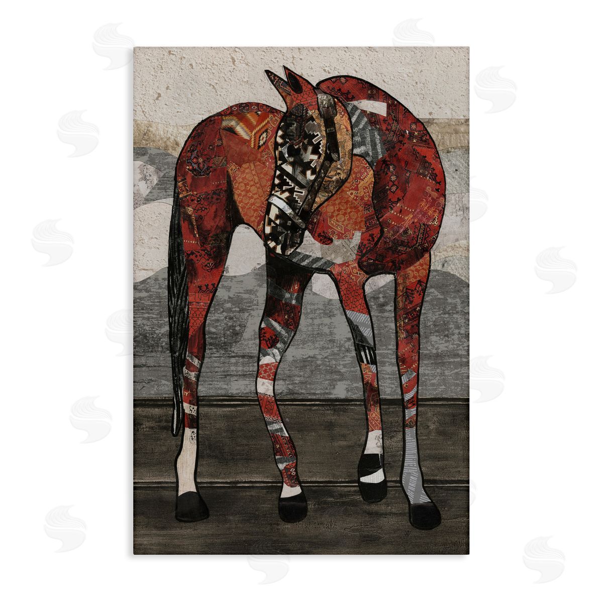 Horse with Geometric Patterns Canvas Wall Art, Home Decor by Coco Good