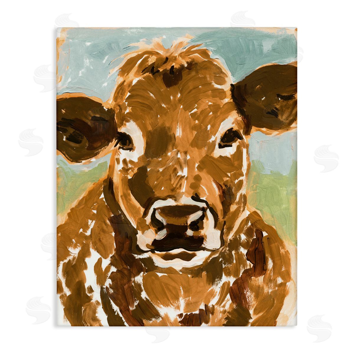 Spotted Cattle Calf Canvas Wall Art, Home Decor by Victoria Barnes