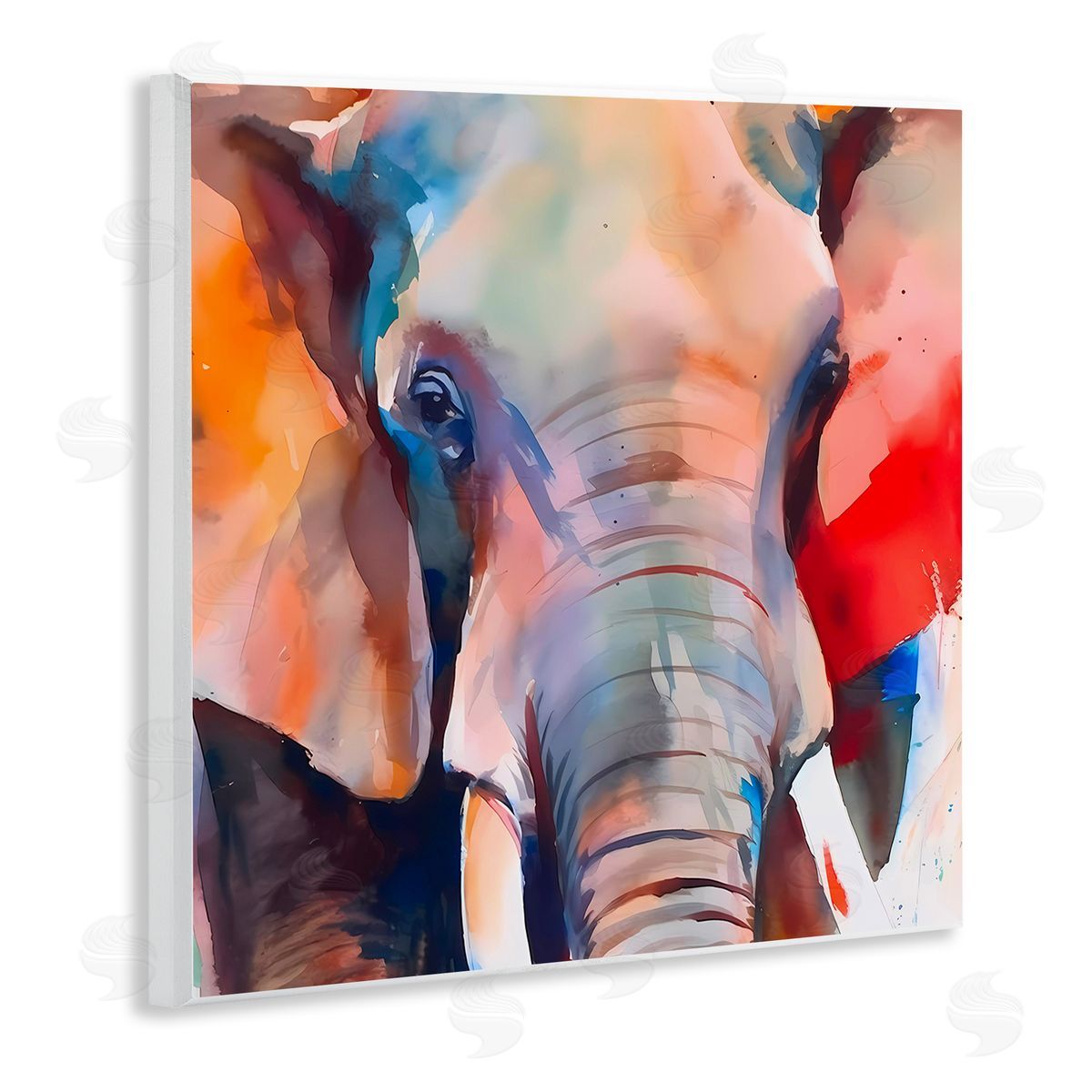 Close Up Elephant Face Wood Plaque Wall Art, Home Decor by Walker Noble