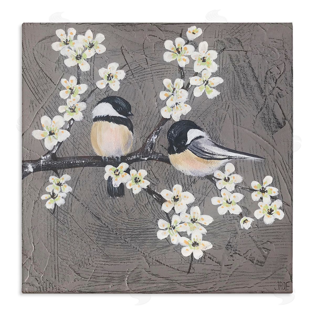 Bird Pair on Branch Canvas Wall Art, Home Decor by Jade Reynolds