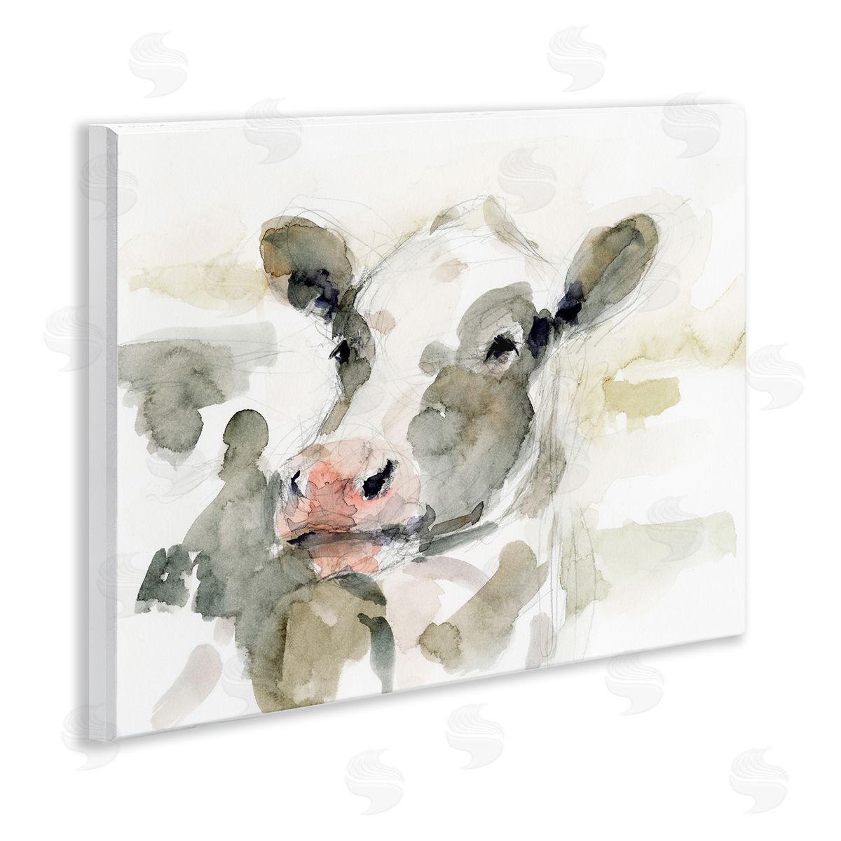 Soft Painterly Cow Wood Plaque Wall Art, Home Decor by Victoria Barnes