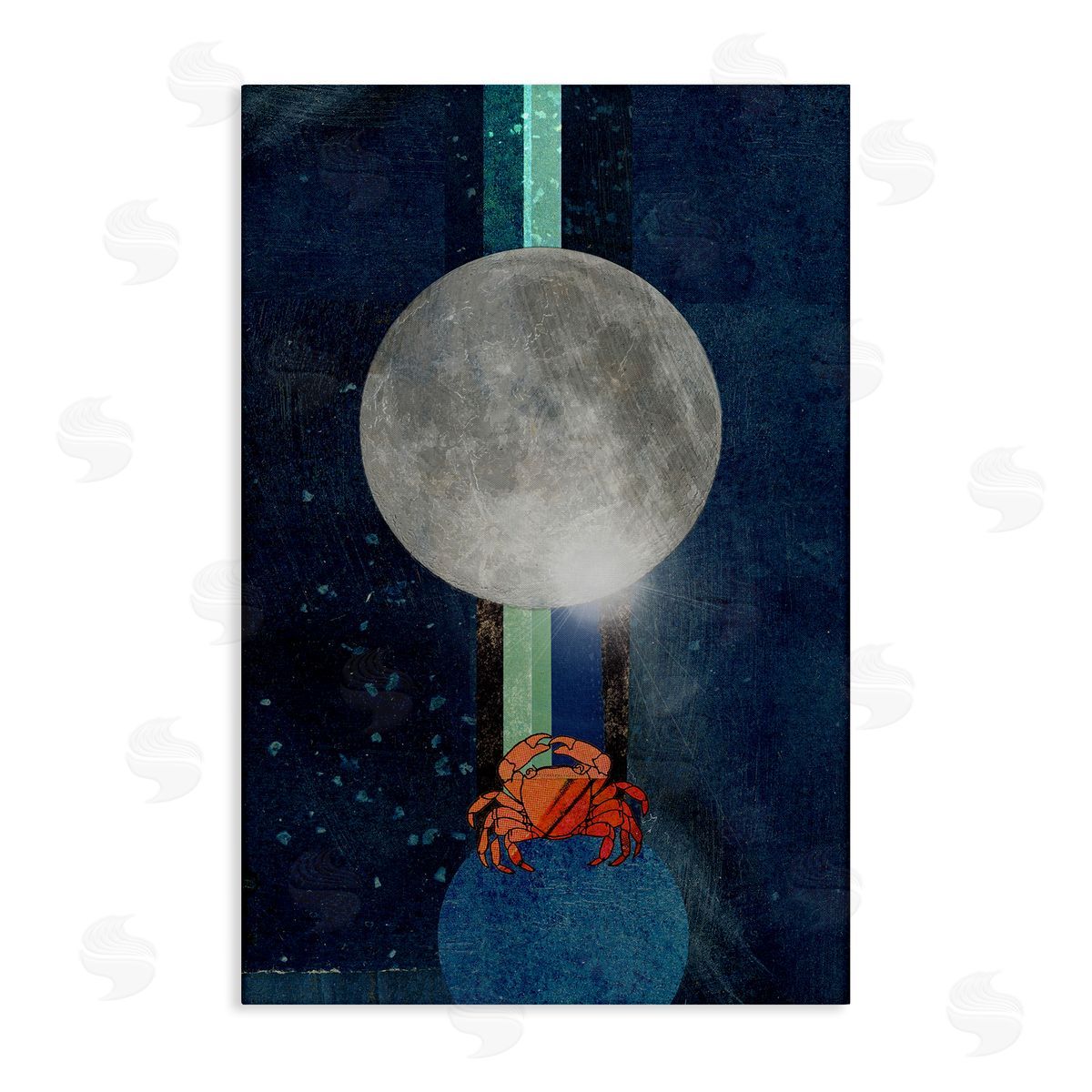 Surreal Crab Outer Space Canvas Wall Art, Home Decor by Lindsey Newman