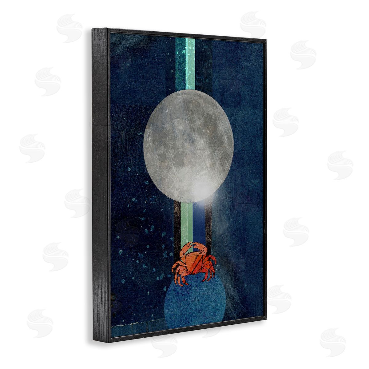 Surreal Crab Outer Space Black Frame Print Wall Art, Home Decor by Lindsey Newman