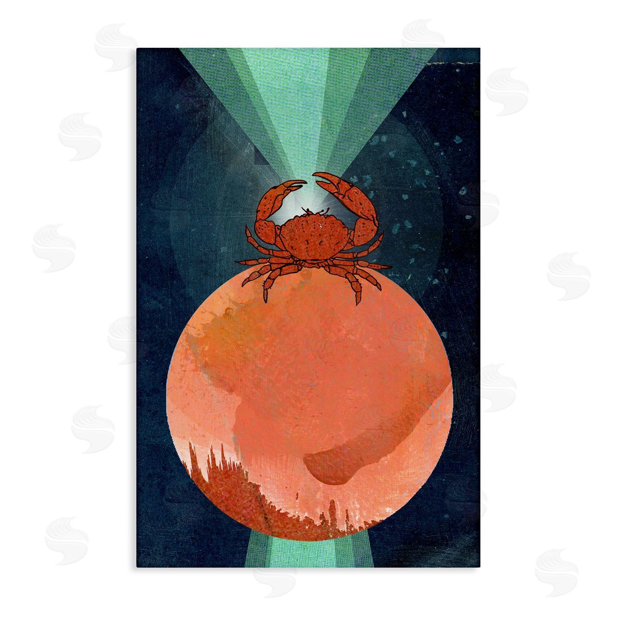 Surreal Crab on Sphere Canvas Wall Art, Home Decor by Lindsey Newman