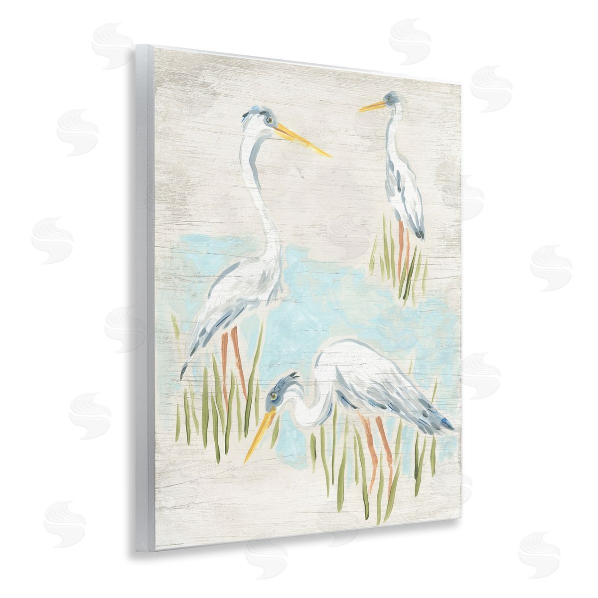 Nautical Heron Trio Wood Plaque Wall Art, Home Decor by June Erica Vess