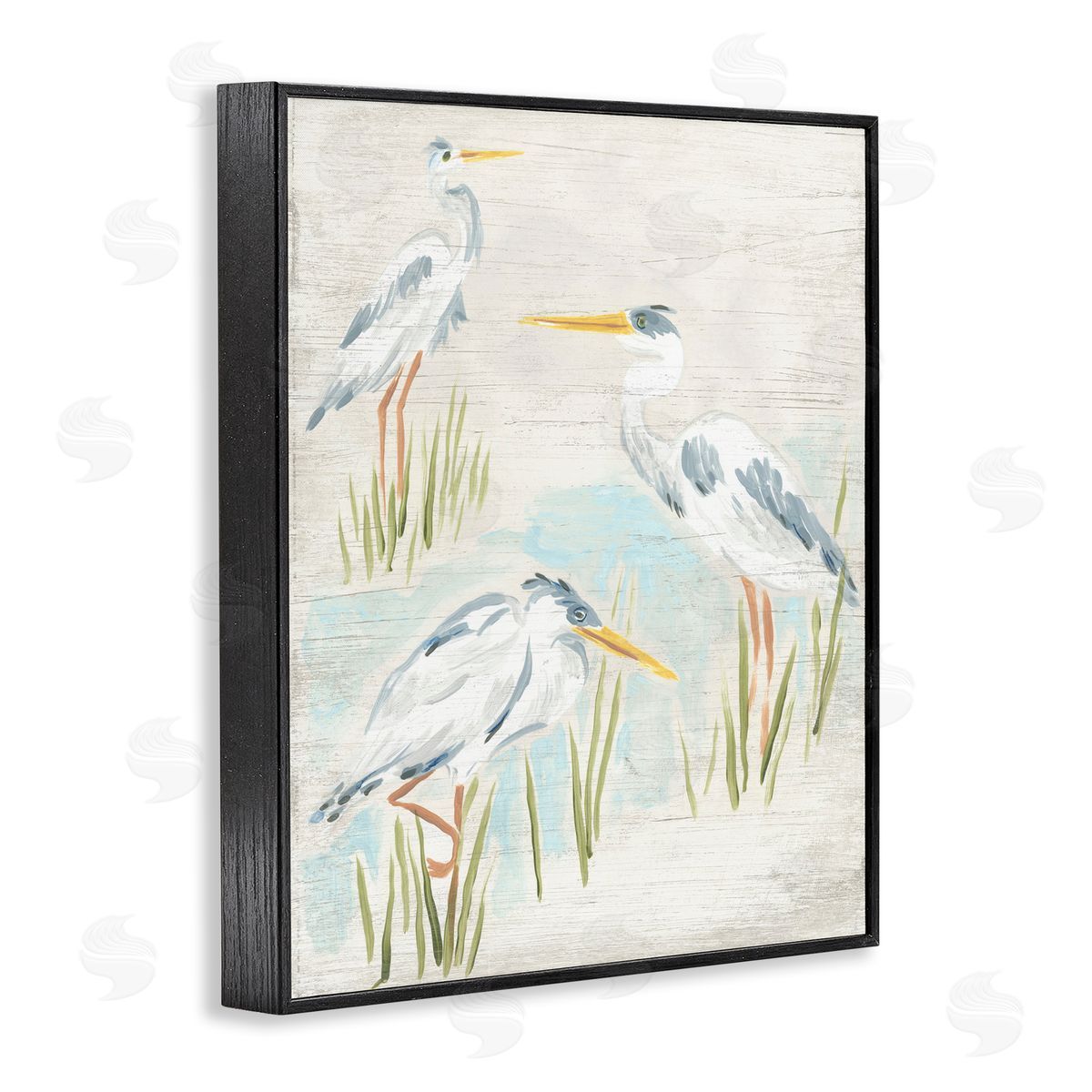 Rustic Lake Birds Black Frame Print Wall Art, Home Decor by June Erica Vess