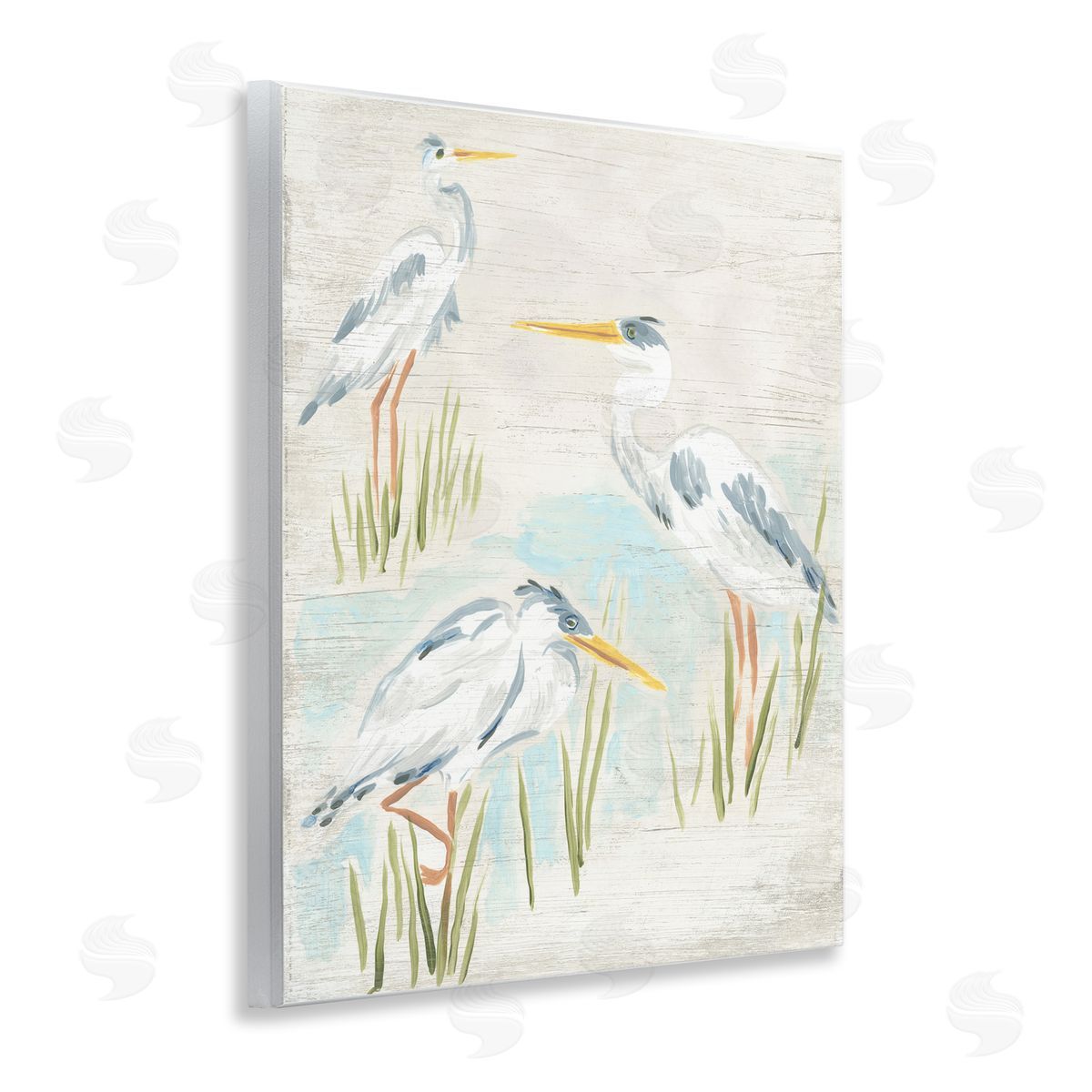 Rustic Lake Birds Wood Plaque Wall Art, Home Decor by June Erica Vess