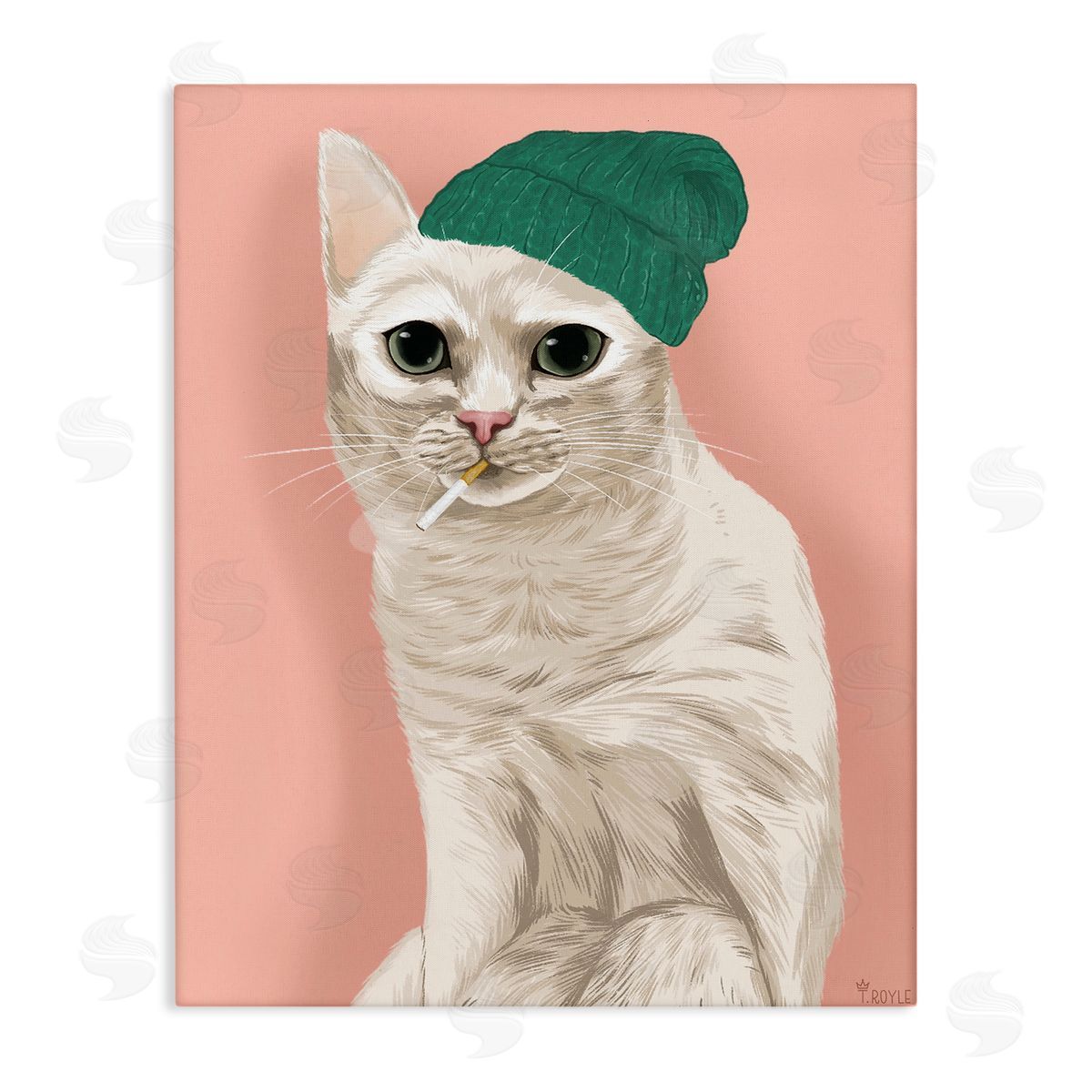 Tara Royle Hipster Cat with Beanie Canvas Wall Art Print