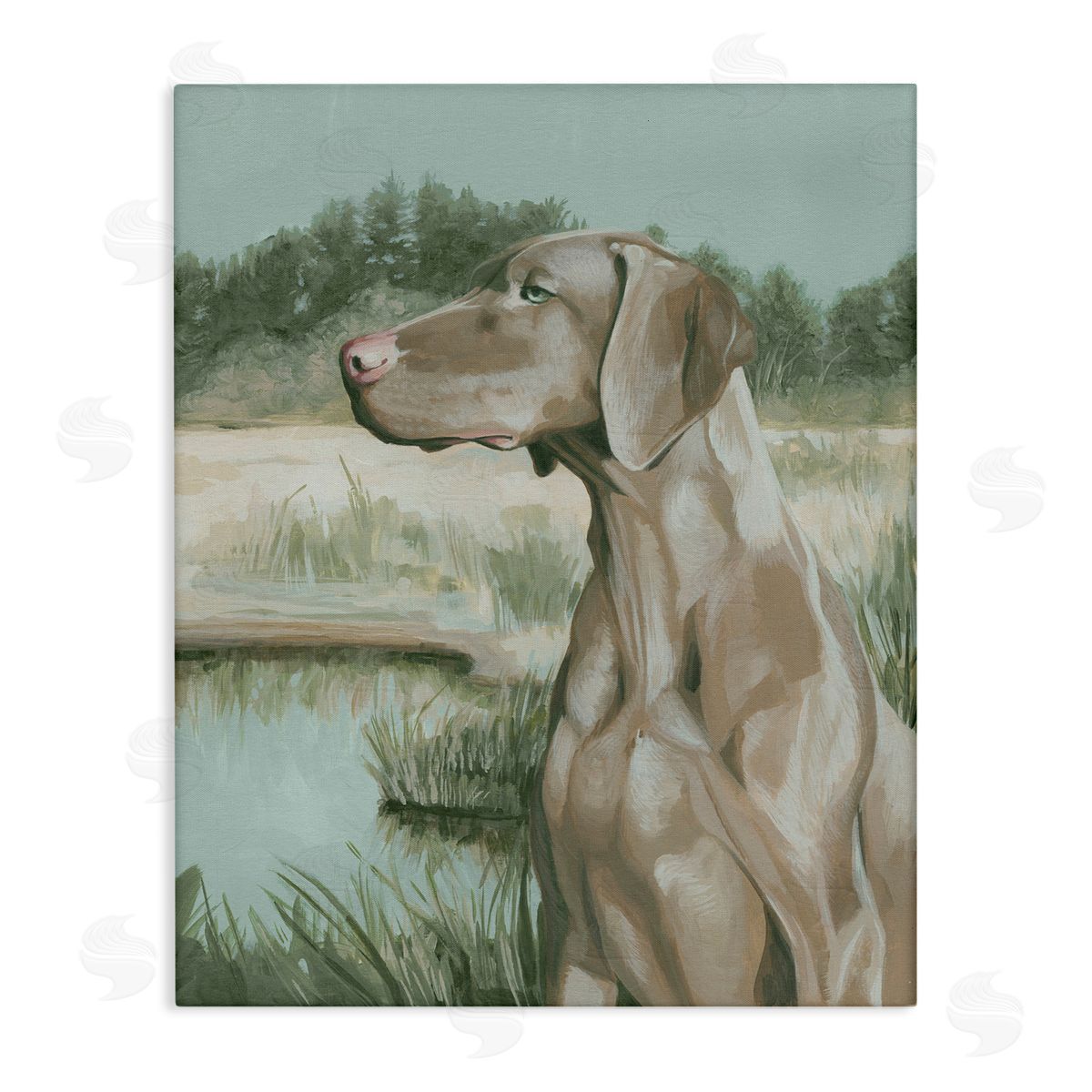 Stoic Labrador Landscape Canvas Wall Art, Home Decor by Grace Popp