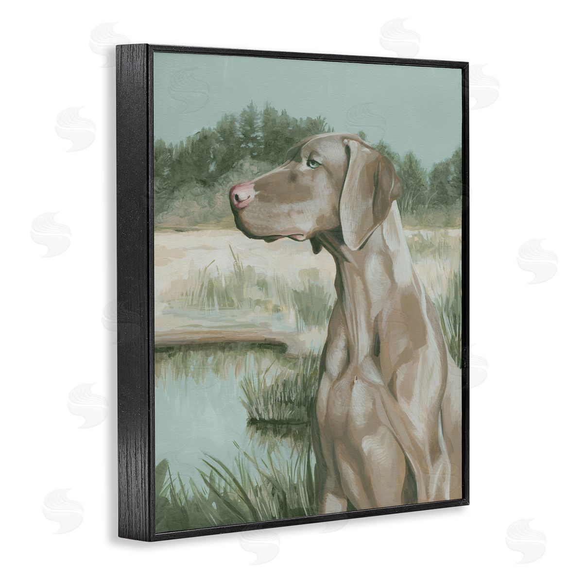Stoic Labrador Landscape Black Frame Print Wall Art, Home Decor by Grace Popp