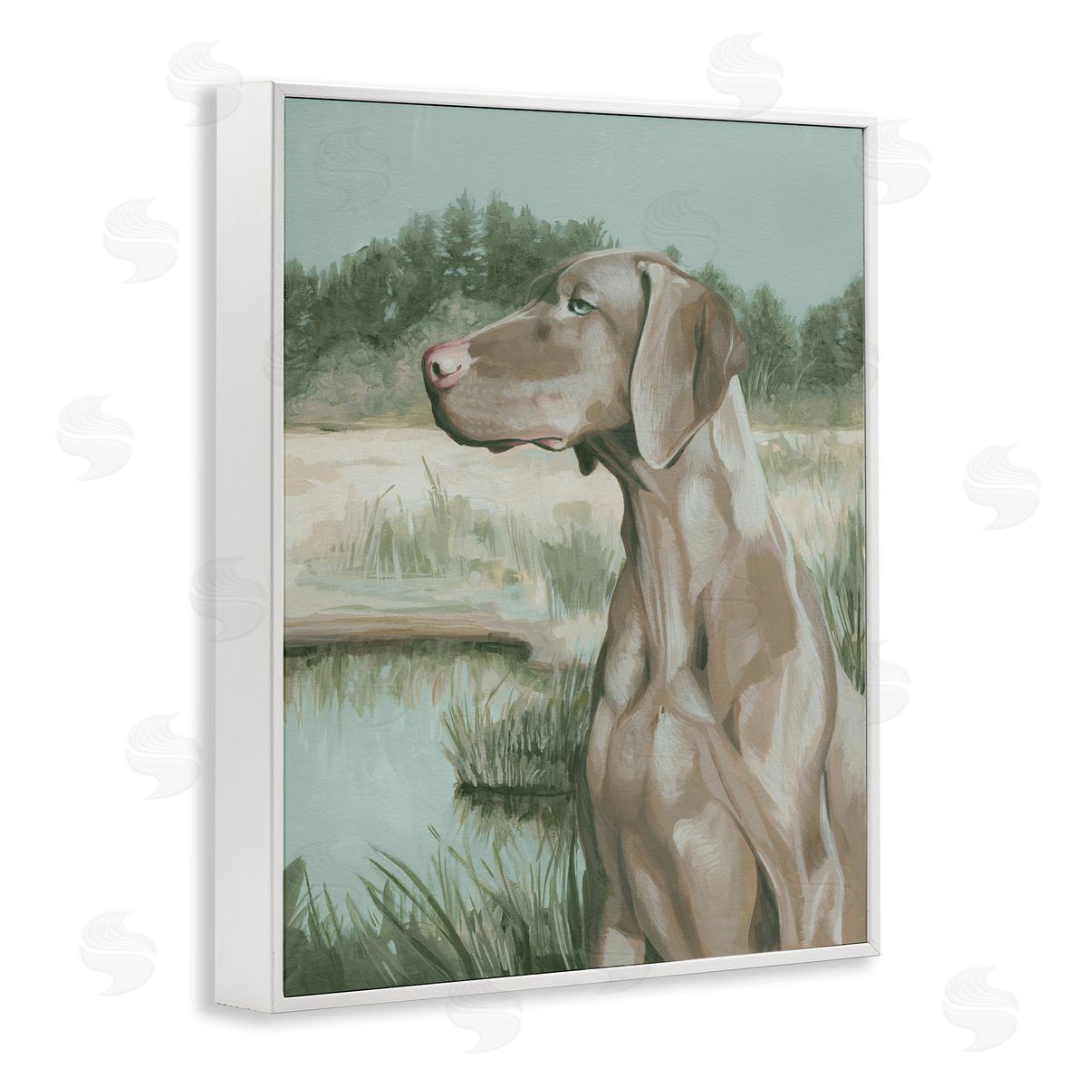 Stoic Labrador Landscape White Frame Print Wall Art, Home Decor by Grace Popp