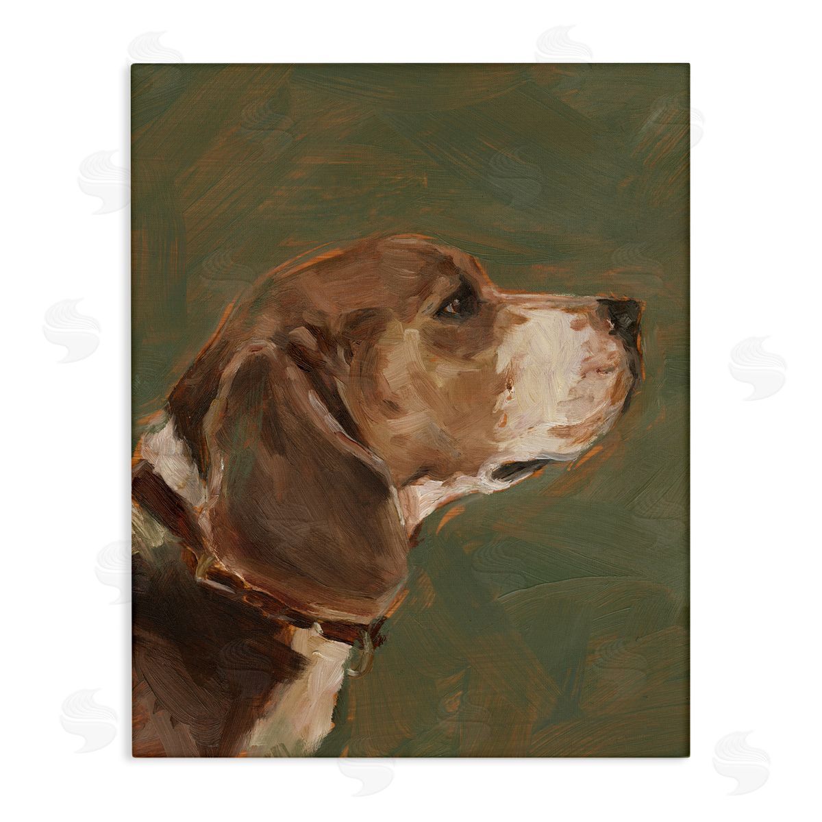 Traditional Beagle Portrait Canvas Wall Art, Home Decor by Ethan Harper