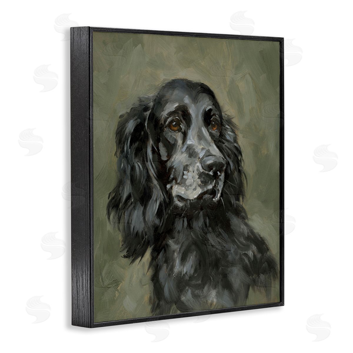 Black Cocker Spaniel Black Frame Print Wall Art, Home Decor by Victoria Barnes