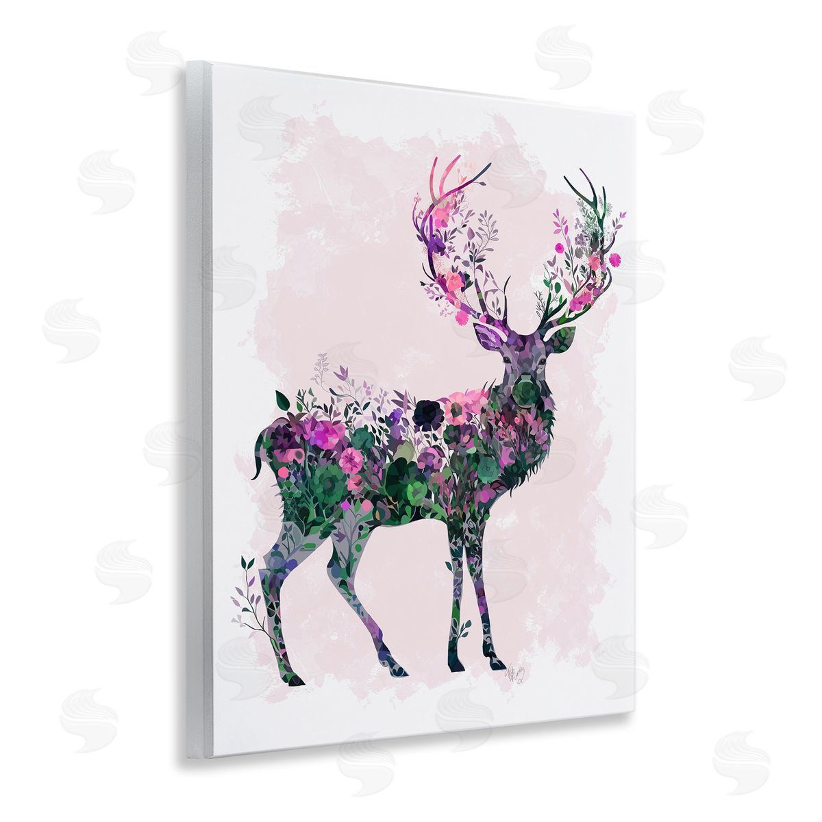 Wildflower Patterned Deer Wood Plaque Wall Art, Home Decor by Fab Funky