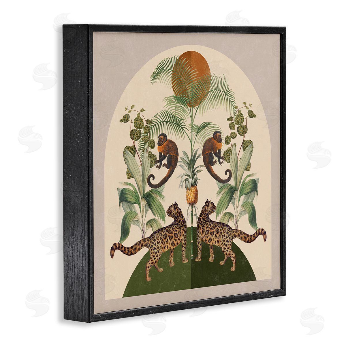 Boho Jungle Animals Black Frame Print Wall Art, Home Decor by Victoria Barnes