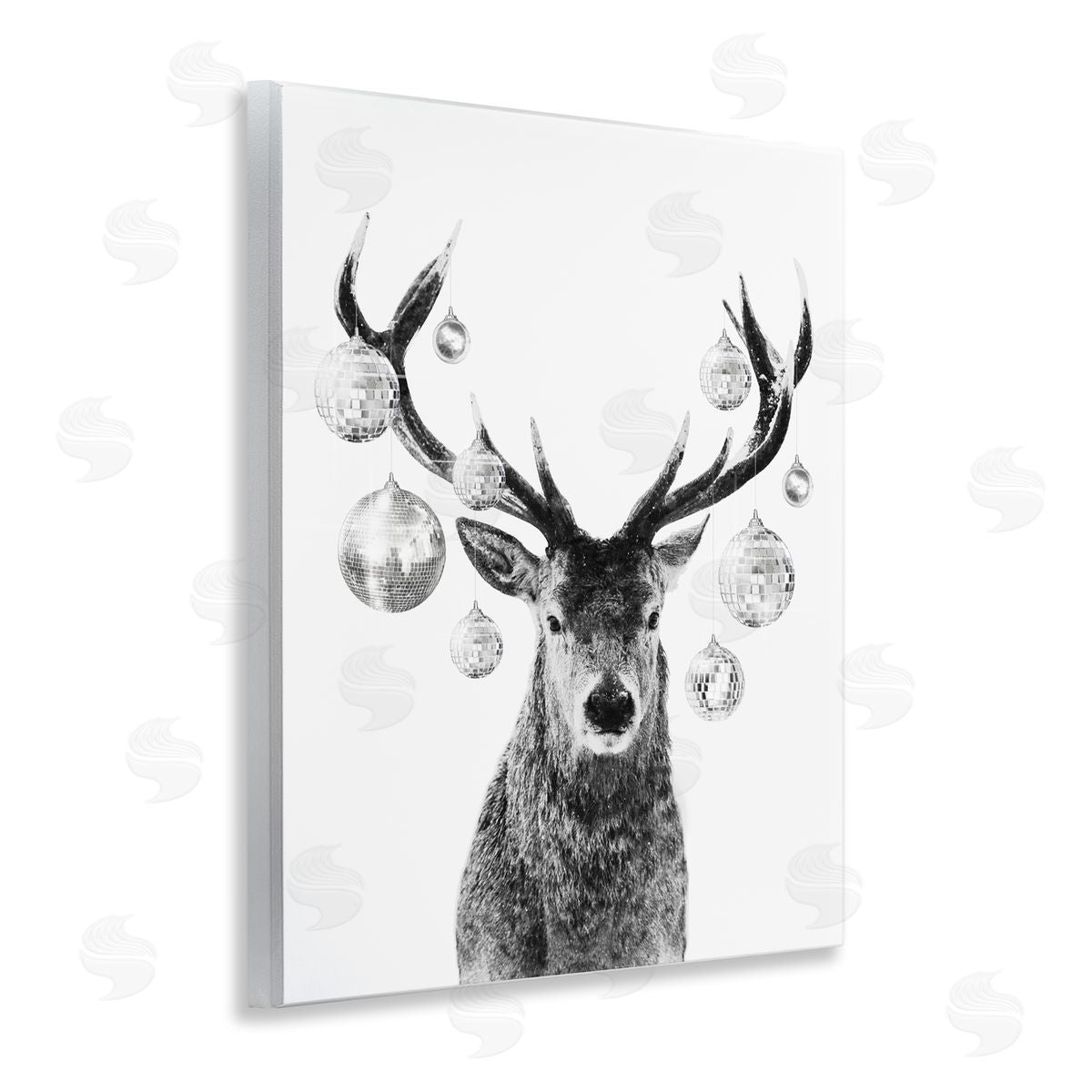 Deer with Disco Balls Wood Plaque Wall Art, Home Decor by Victoria Barnes