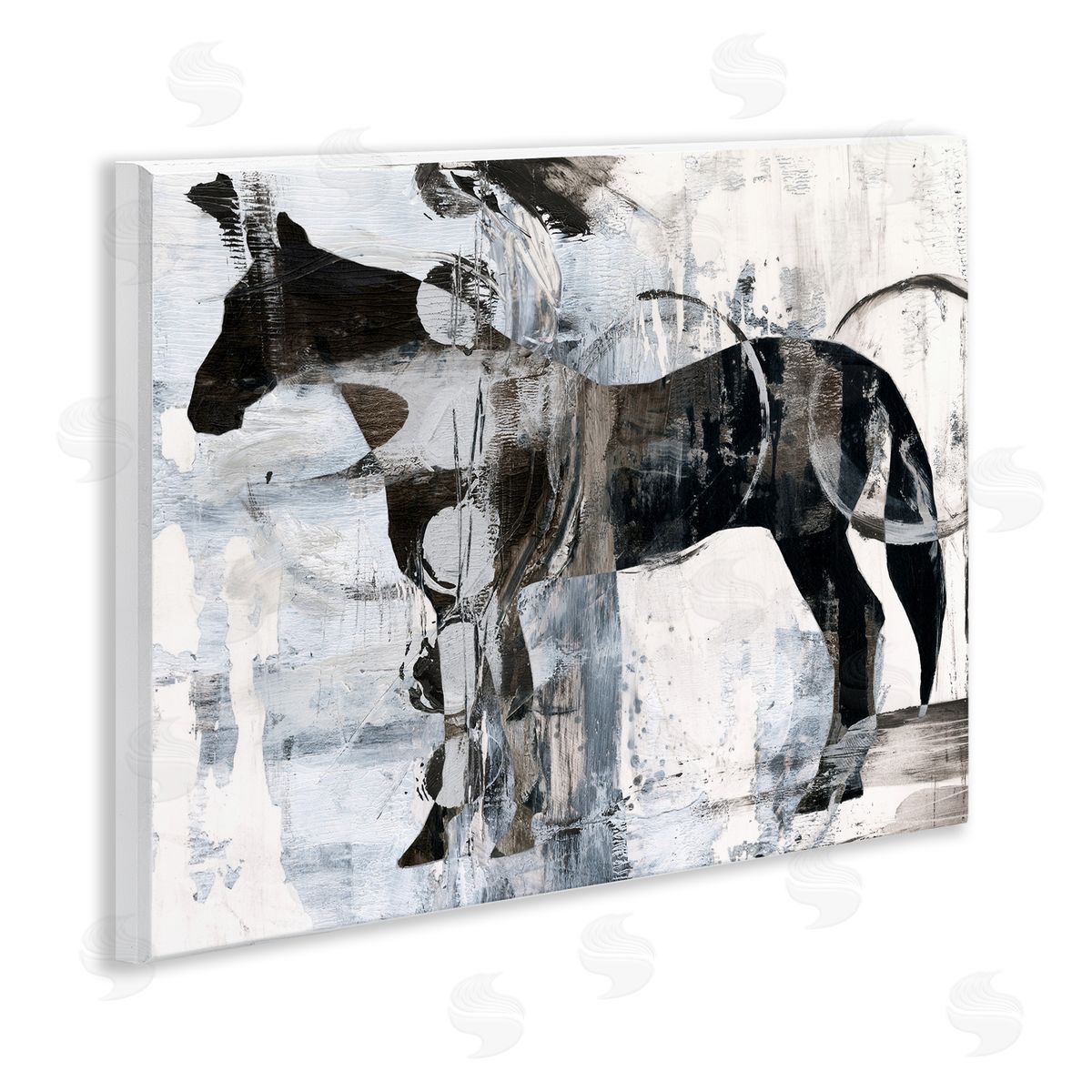 Horse and Abstract Circles Wood Plaque Wall Art, Home Decor by Ethan Harper