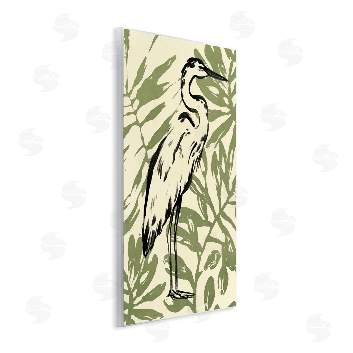 Tropical Leaves and Bird Wood Plaque Wall Art, Home Decor by June Erica Vess