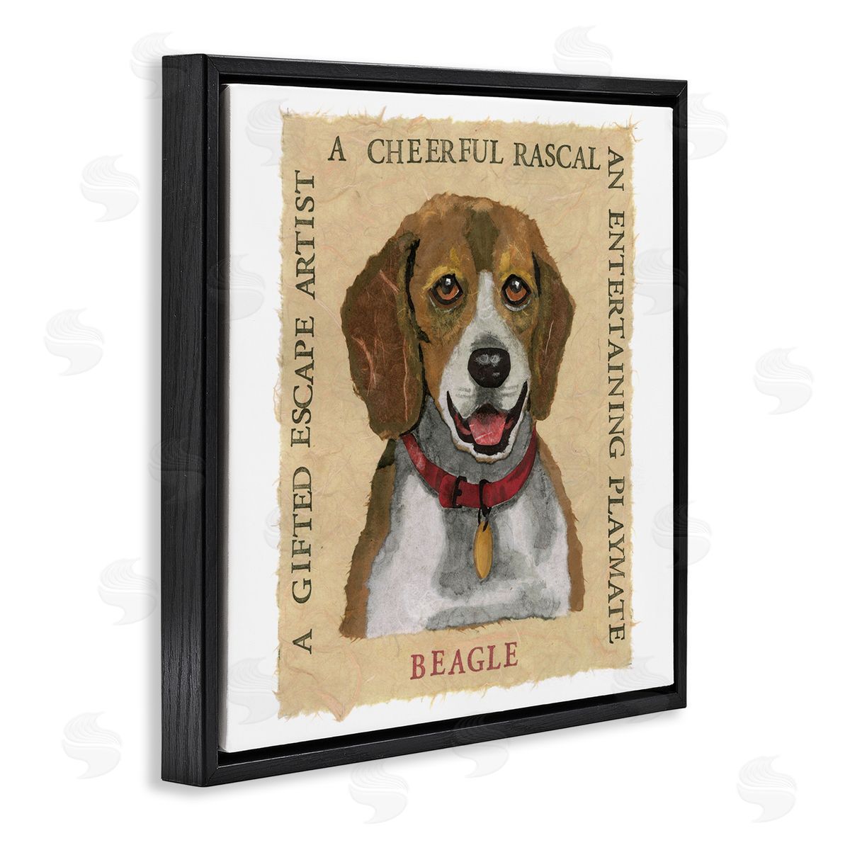 Nancy Overton Fun Beagle Pet Phrases Black Floating Frame Canvas Wall Art Print