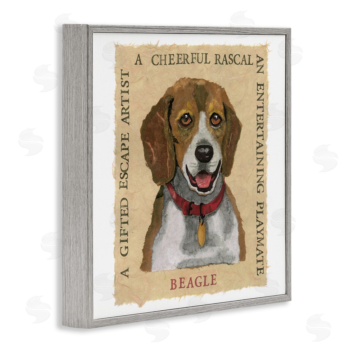 Nancy Overton Fun Beagle Pet Phrases Gray Framed Giclee Wall Art Print